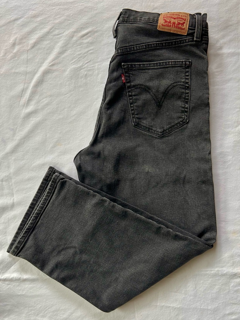 Levis Ribcage Straight Ankle Jeans Black Rinse size 32